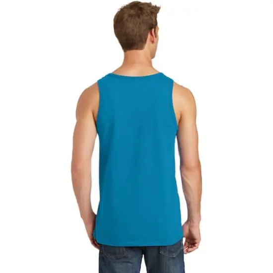 Port & Company&reg; Men's Core Cotton Tank Neon Blue {6}