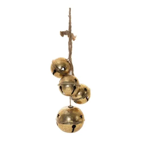 16" Distressed Sleigh Bell Cluster Ornaments, 2ct. {4}