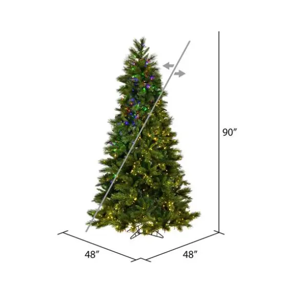 7.5ft. Pre-Lit Brighton Pine Artificial Christmas Tree, LED Color Changing Lights {9}