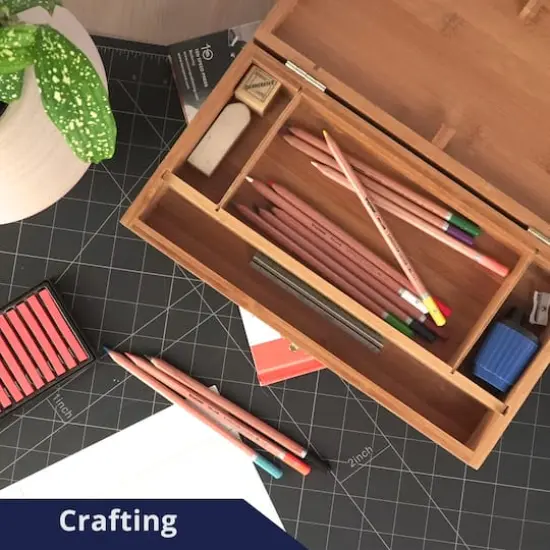 Pacific Arc 13" x 8" Bamboo Paint Box with Palette & 4 Compartments {7}