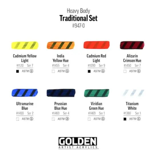 Golden&reg; Heavy Body Acrylic Traditional Paint Set {6}