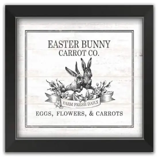Easter Bunny Carrot Farm 4 11" x 14" Black Framed Print Under Plexiglass {1}
