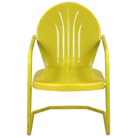 34" Outdoor Retro Tulip Armchair Yellow {4}