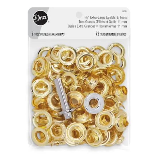 Dritz&reg; Gold Extra-Large Eyelets with Tools, 72 Sets {1}