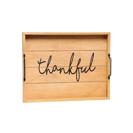 Elegant Designs&trade; 15.5" Thankful Serving Tray with Handles {1}
