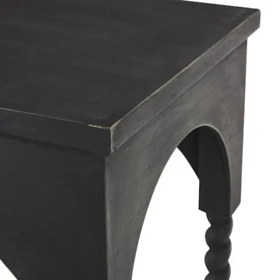 47" Black Wood Arched 1-Shelf Living Room Console Table {5}