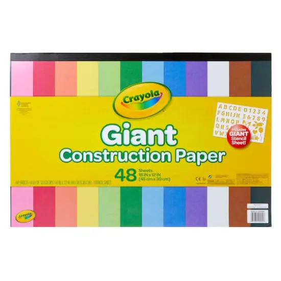 Crayola&reg; 12" x 18" Giant Construction Paper Pad with Stencils Set, 6ct. {3}