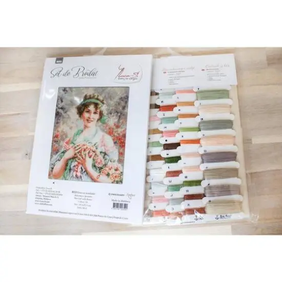 Luca-s The Girl With Roses Counted Cross Stitch Kit {8}