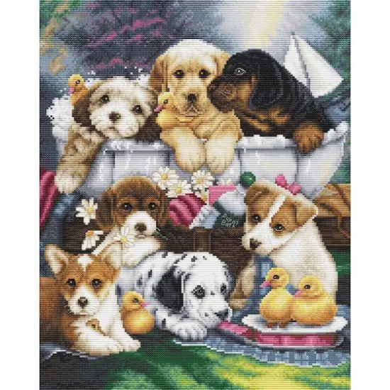 Luca-S Bath Time Pups Counted Cross-Stitch Kit {1}