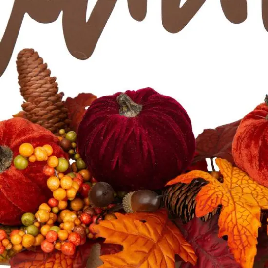 24" GlitzHome&reg; Thankful Floral Tabletop Sign {5}