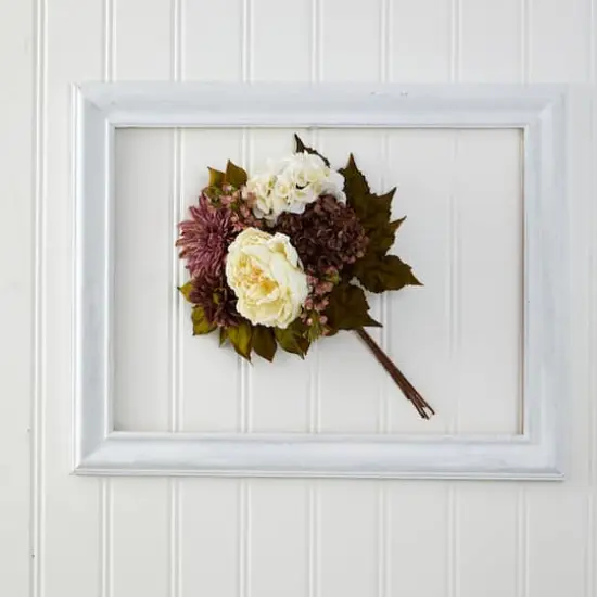 16" Purple & Cream Peony, Hydrangea & Dahlia Bush, 2ct. {4}