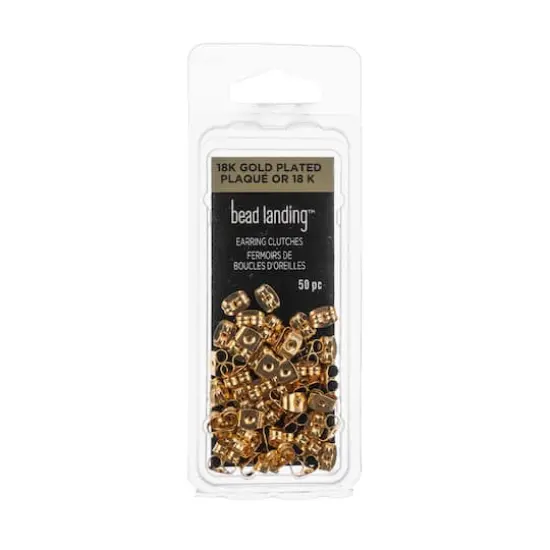 Earring Clutches, 50ct. by Bead Landing&trade; 18K Gold Plated {1}