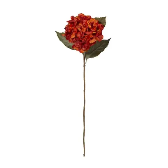 32'' Hydrangea Artificial Flower Stem, 6ct. Orange {1}