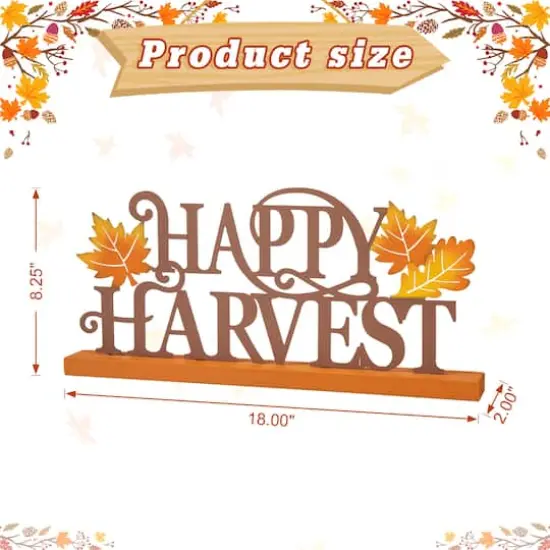 Glitzhome&reg; 18" Wood & Metal Happy Harvest Table D&eacute;cor {9}
