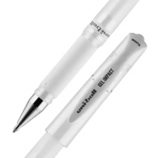 uniball&trade; GEL IMPACT 1mm White Gel Pens, 3ct. {5}