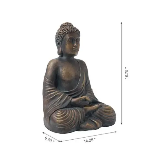 Glitzhome&reg; 19" Meditating Buddha Statue {9}