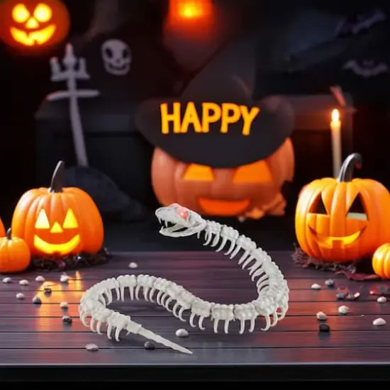 4.7ft. Sound Activated Snake Skeleton with Red Light-Up Eyes by Ashland&reg; {3}