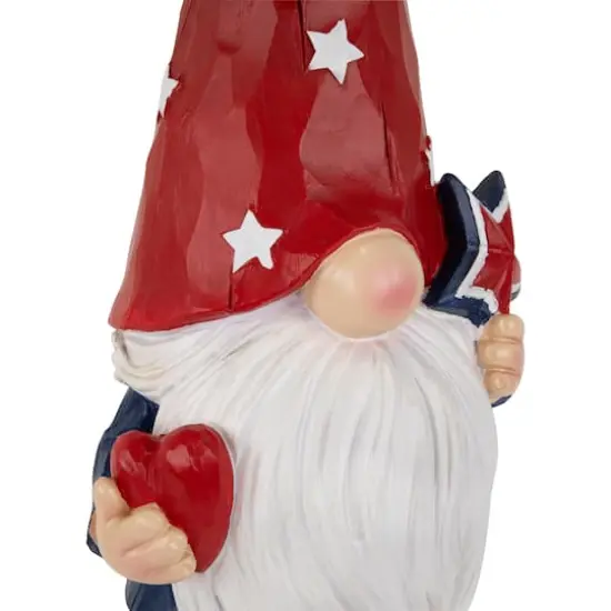 16.5" Patriotic Garden Gnome in Red Hat Holding Star {5}