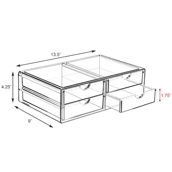 Sorbus 4-Drawer Extra Large Acrylic Cosmetic Organizer {6}