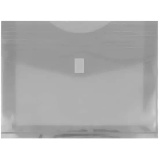 JAM Paper 9.75" x 13" Plastic Hook & Loop Closure Envelopes, 12ct. Smoke Gray {1}