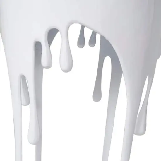 White Aluminum Drip Accent Table with Melting Designed Body {7}