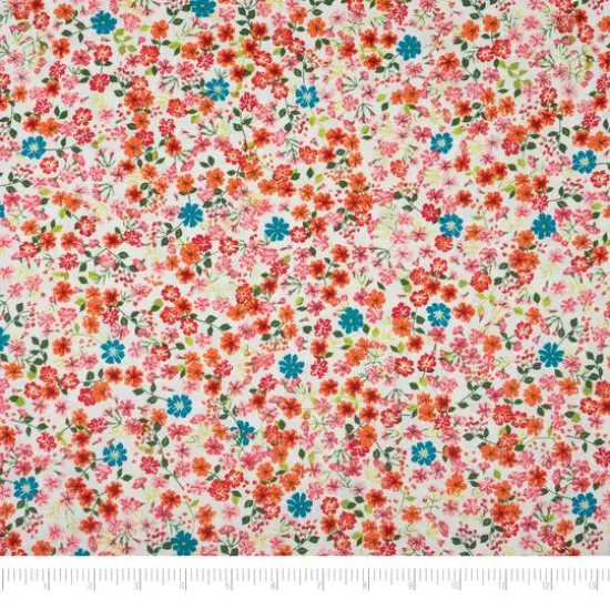 SINGER Perfect Teal Floral Cotton Fabric Bundle {5}