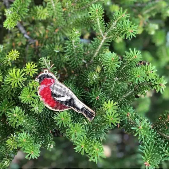 Wonderland Crafts Robin Bead Embroidery on Wood Kit {6}