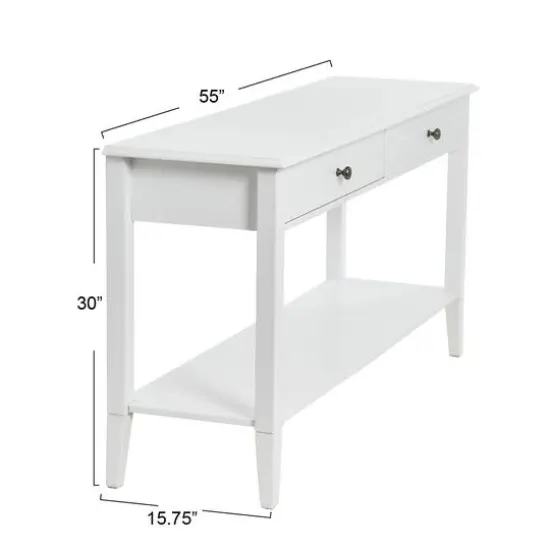 Hello Honey&reg; Pleasantville White Console Table with 2 Drawers {10}