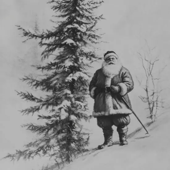 12" x 16" Black & White Santa Sketch with Tree Wall Décor by Ashland® {5}
