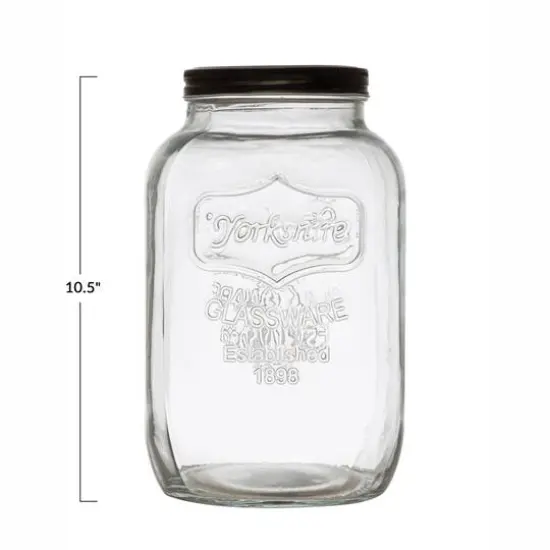 Hello Honey&reg; 1gal Glass Jar with Black Metal Lid {1}