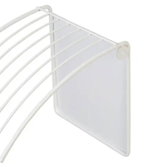 Honey Can Do 18" White Floating Circular Decorative Metal Wall Shelf {7}