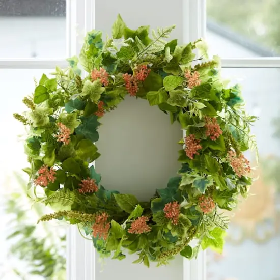 24.5" Mixed Seeded Foliage Wreath {3}