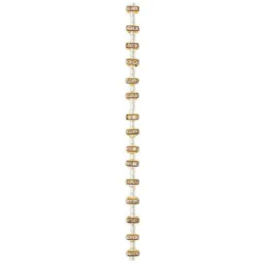 Gold Rhinestone Square Rondelle Beads, 8mm by Bead Landing&trade; {4}