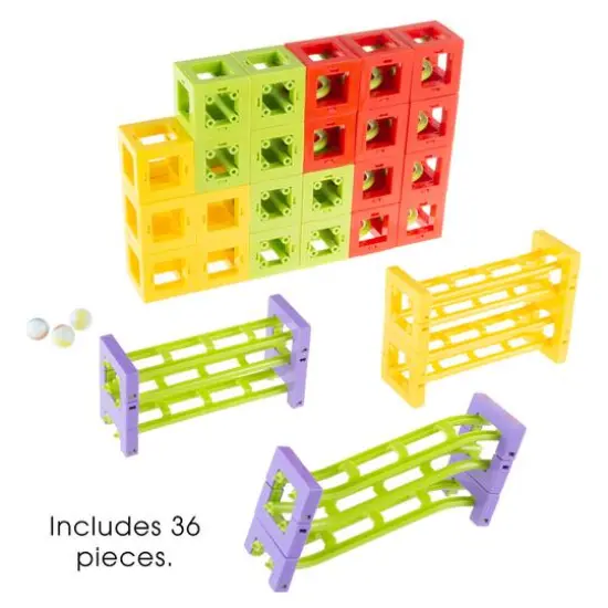 Toy Time Magnetic 3D Block Marble Run Set {6}