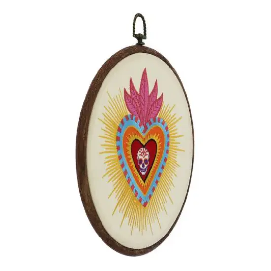 9.75" Day of the Dead Sacred Heart Wall D&eacute;cor in Embroidery Hoop by Ashland&reg; {4}