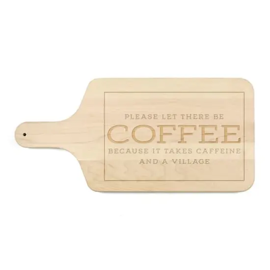 17" Caffeine Village Maple Paddle Cutting Board {1}