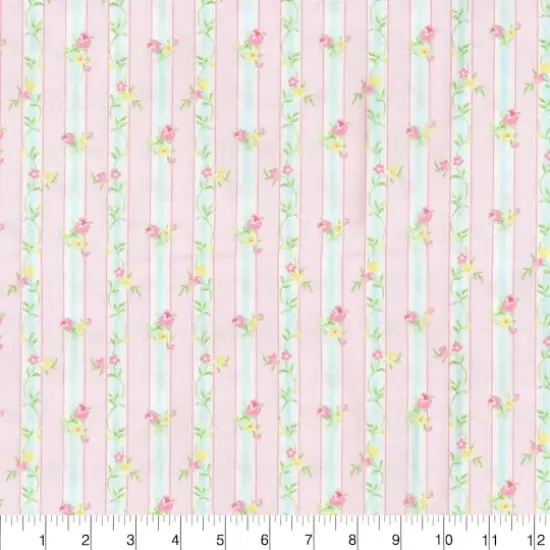 Fabric Traditions Floral Stripe Cotton Fabric {3}