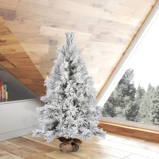 48" Unlit Frosted Beckett Pine Artificial Christmas Tree {3}