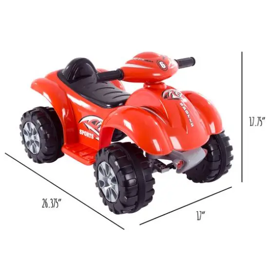 Toy Time Red Battery Powered Ride-On ATV Dinosaur Quad {3}