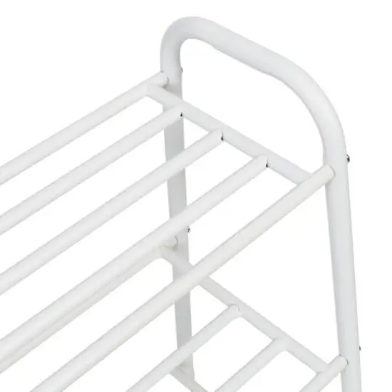 Honey Can Do Matte White 3-Shelf Steel Shoe Rack {5}