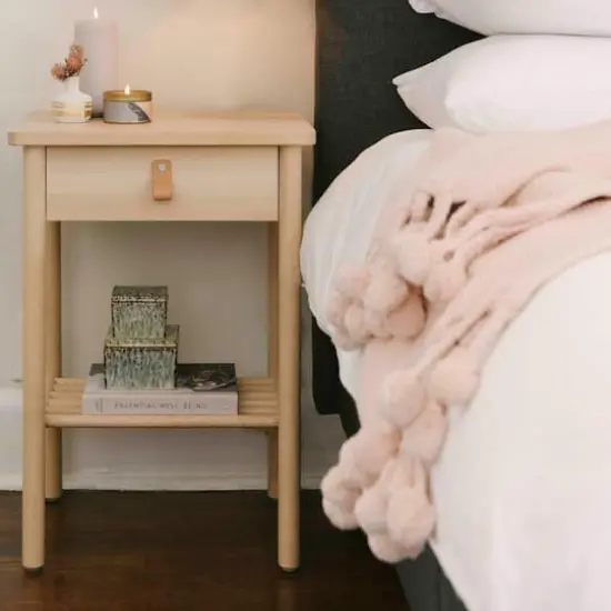 Hello Honey&reg; Woven Cotton Pom Pom Throw Soft Pink {4}