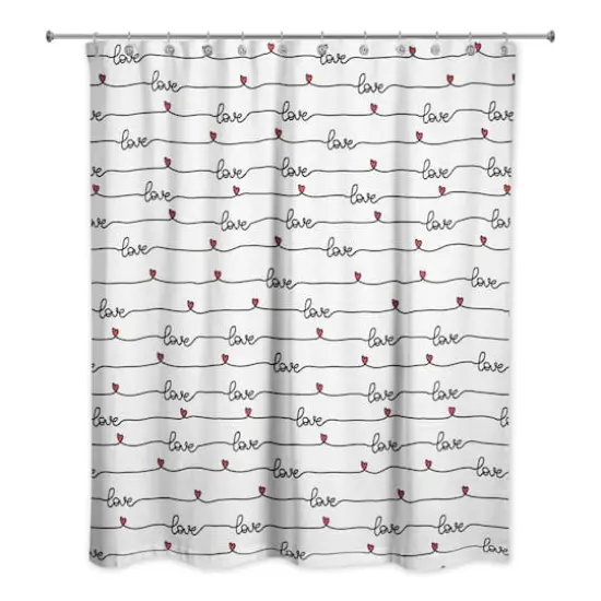 Love Script Pattern 71" x 74" Shower Curtain {3}