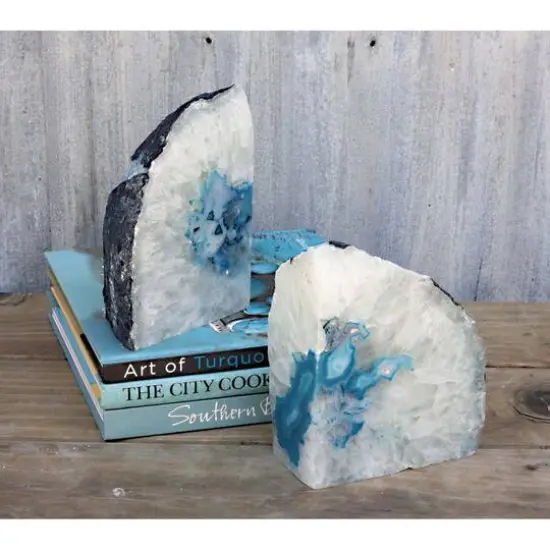 Blue Agate Bookends Set of 2 {3}