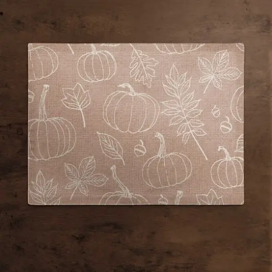 Dusty Rose Fall Pattern Cotton Twill Placemat {3}