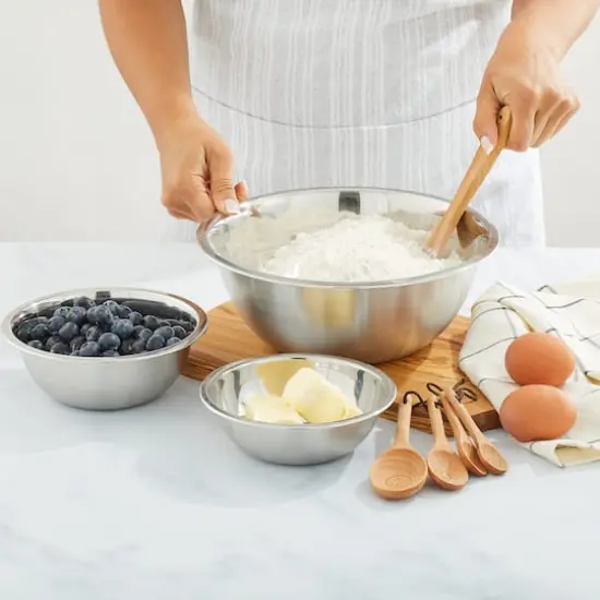 JoyJolt&reg; Stainless Steel Mixing Bowl Set Silver {6}