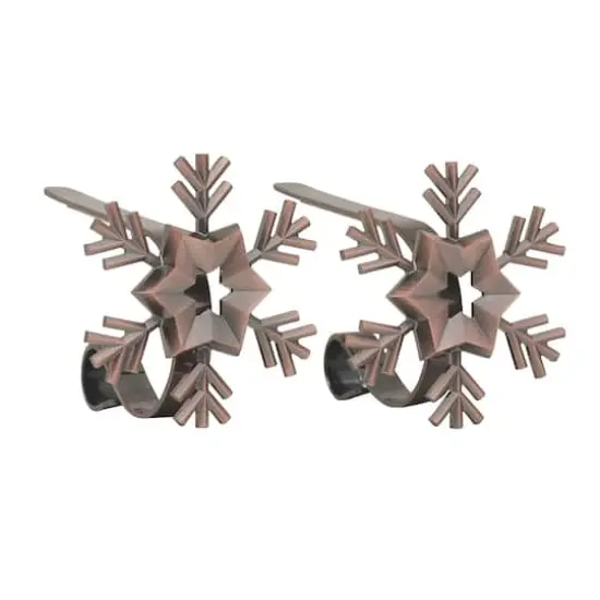 Original MantleClip&reg; Oil-Rubbed Bronze Snowflake Icons Stocking Holders, 2ct. {1}