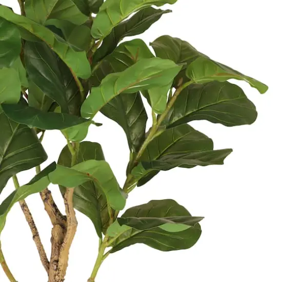 6ft. Artificial Fiddle Leaf Ficus Tree in White Decorative Pot {8}