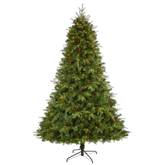 8ft. Pre-Lit Wellington Spruce Artificial Christmas Tree, Clear LED Lights {1}