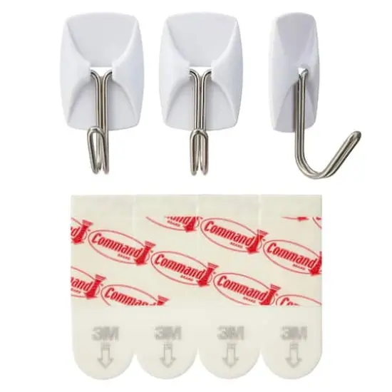 Command&trade; Wire Hooks, White {4}