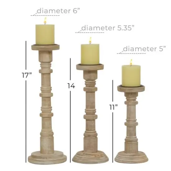 Brown Metal Country Cottage Candle Holder Set {6}
